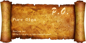 Purr Olga névjegykártya